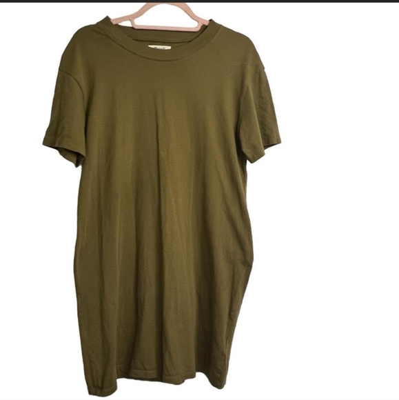 Madewell Classic Tee Olive Green T-shirt Dress Sz M - Picture 2 of 7